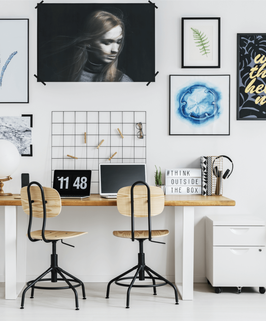 Office Design Studio space where solopreneurs can optimize their visual brand story  and personal brand with social media to convert followers to customers